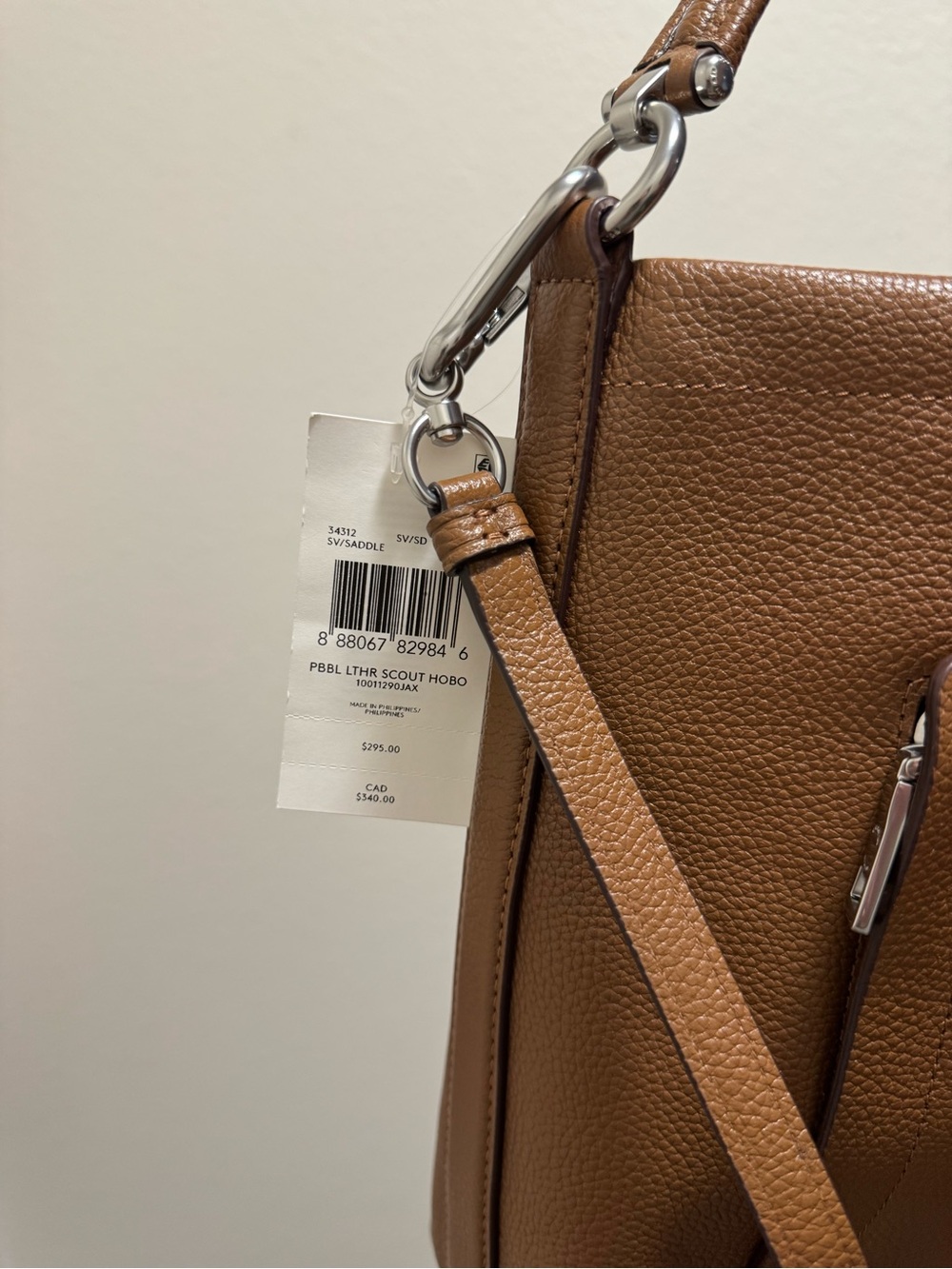 Coach Tan Pebbled Leather Shoulder Bag - Picture 6 of 10